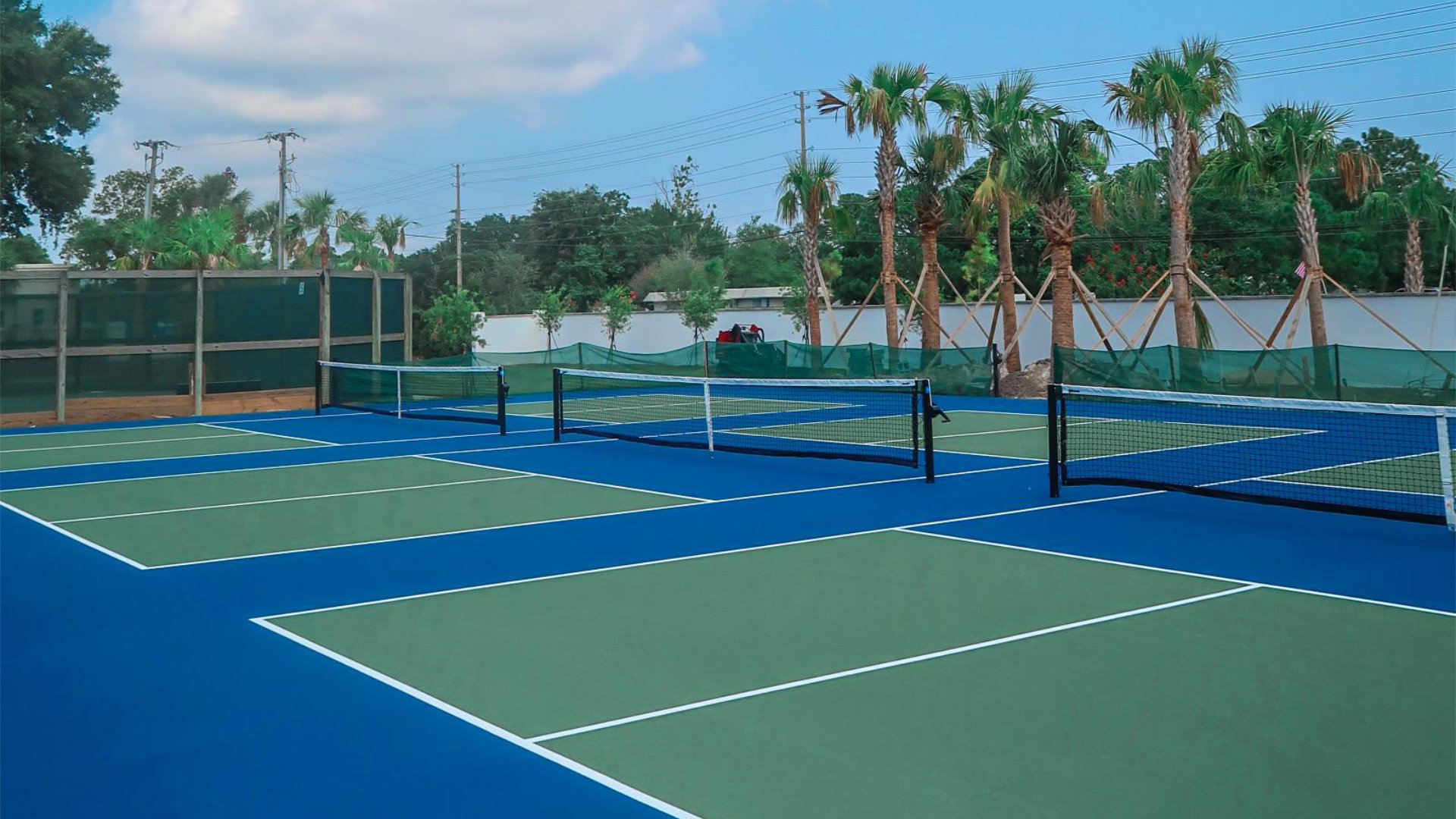 Green and blue pickleball courts